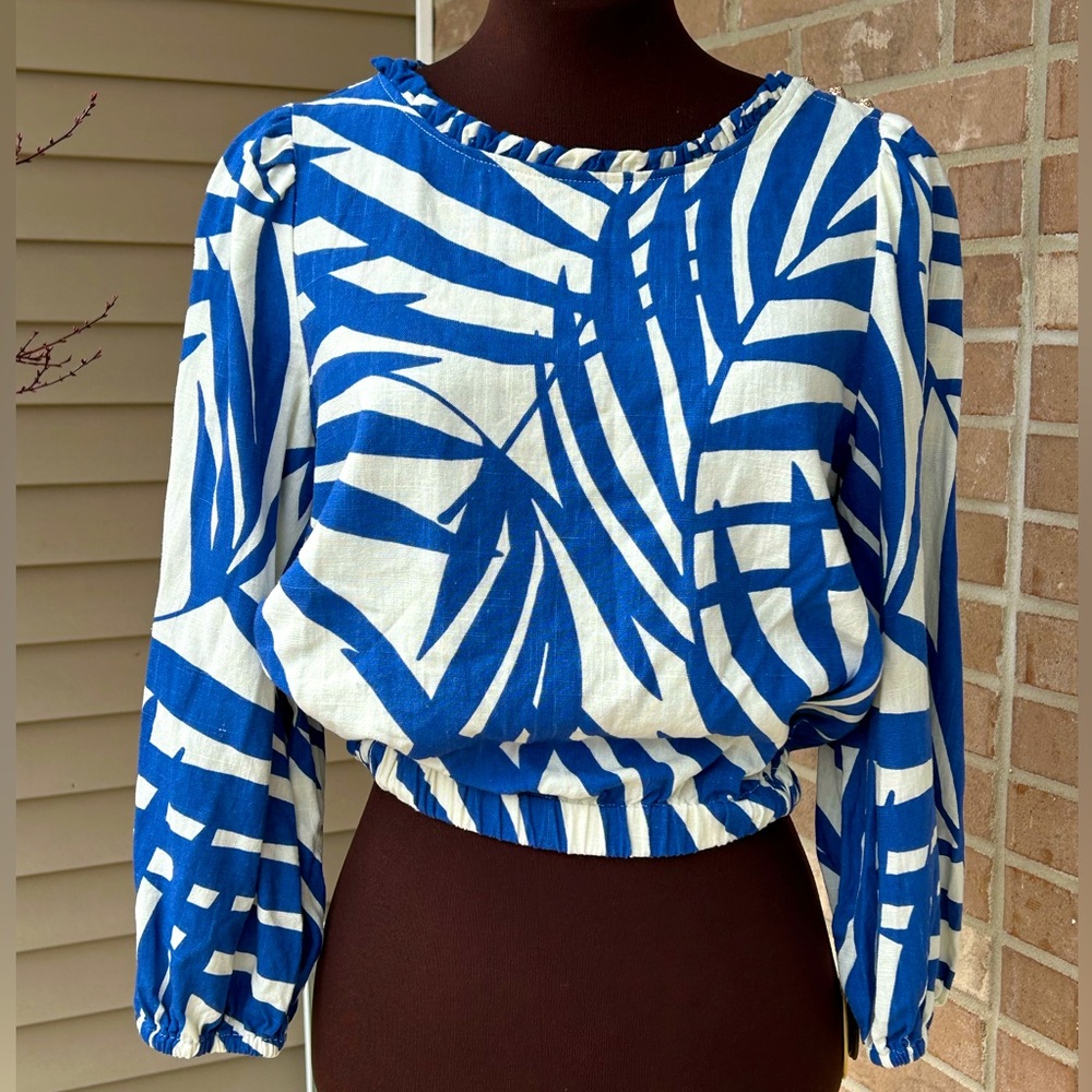 GEMMA+JANE sXS crop top-looks new-rayon/linen bld-slightly puffed slvs